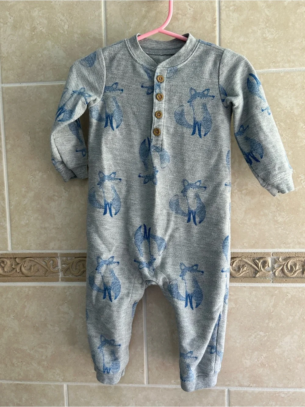 Carter’s gray and blue fox romper